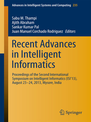 cover image of Recent Advances in Intelligent Informatics